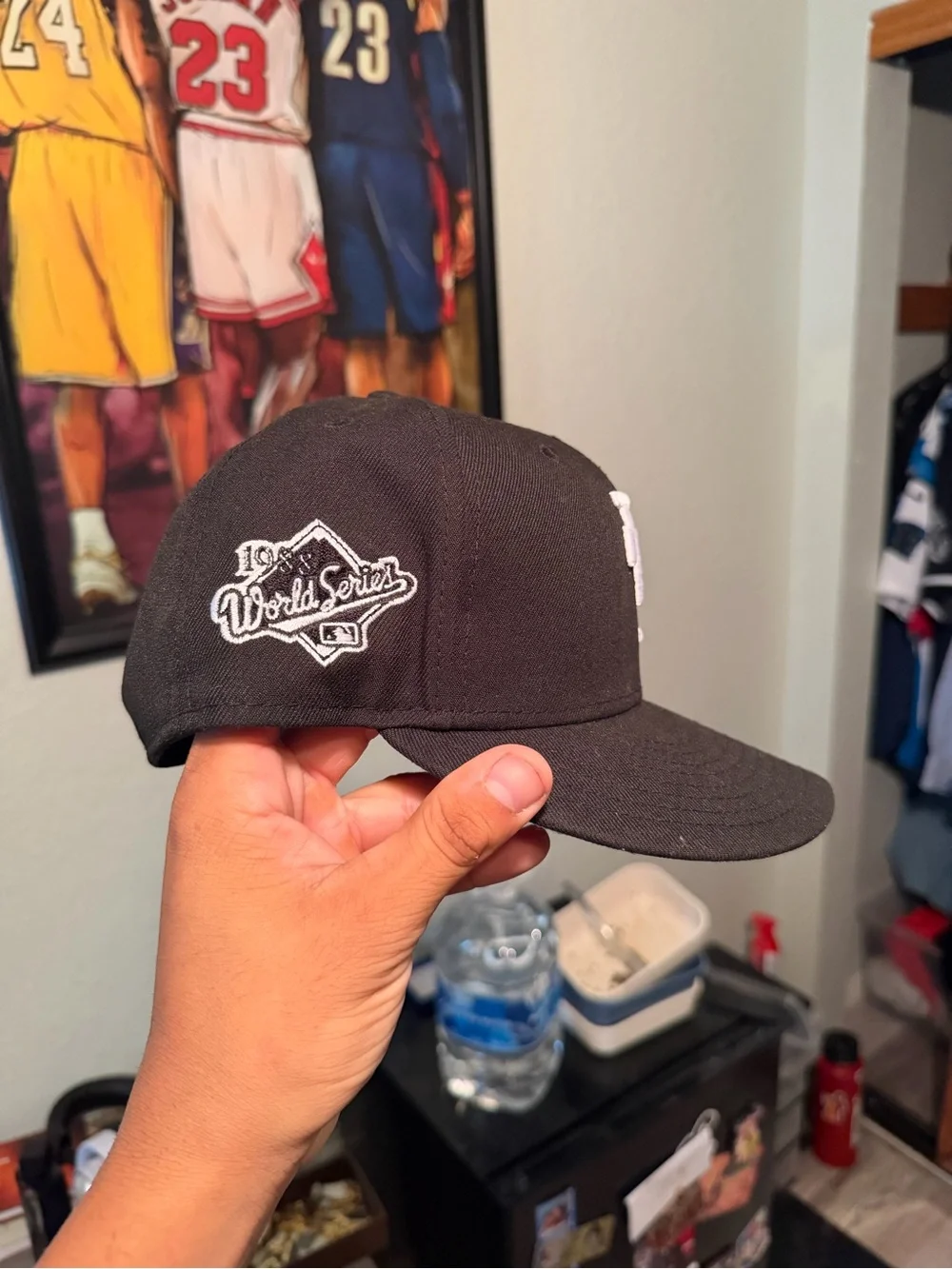 New Era Black Fitted Cap with White 'World Series' Patch